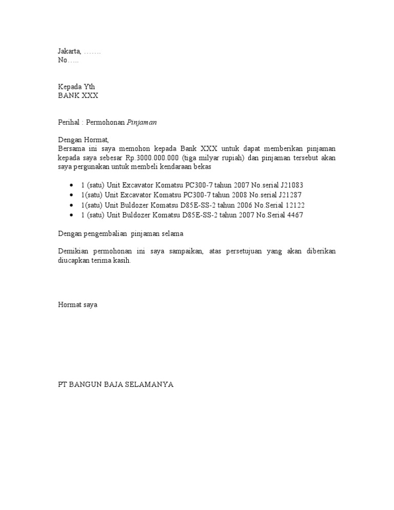 Detail Surat Permohonan Kredit Bank Bni Nomer 10