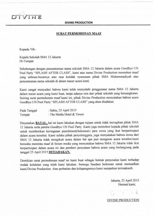 Detail Surat Permohonan Maaf Resmi Nomer 33