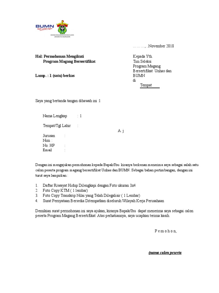 Detail Surat Permohonan Magang Nomer 12