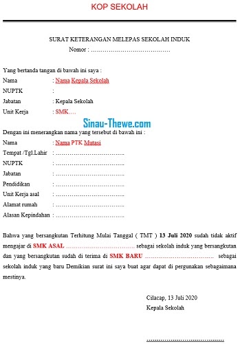 Detail Surat Permohonan Mutasi Guru Nomer 12