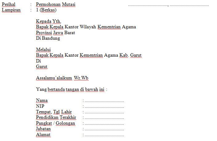Detail Surat Permohonan Mutasi Guru Nomer 17