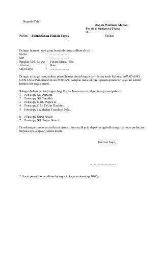 Detail Surat Permohonan Mutasi Guru Nomer 24