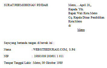 Detail Surat Permohonan Mutasi Guru Nomer 45