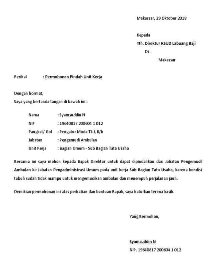 Detail Surat Permohonan Mutasi Pns Nomer 25