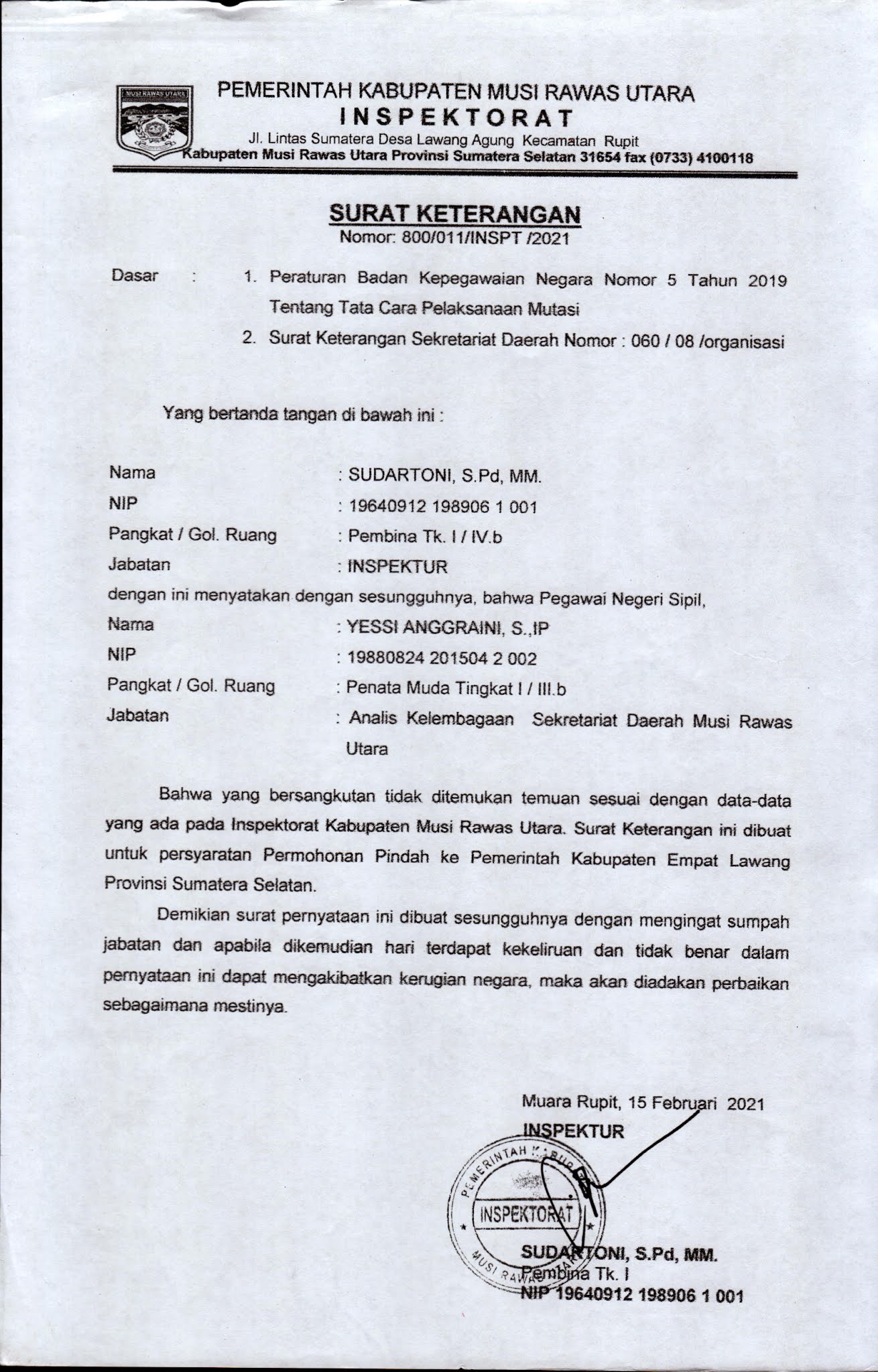 Detail Surat Permohonan Mutasi Pns Nomer 30