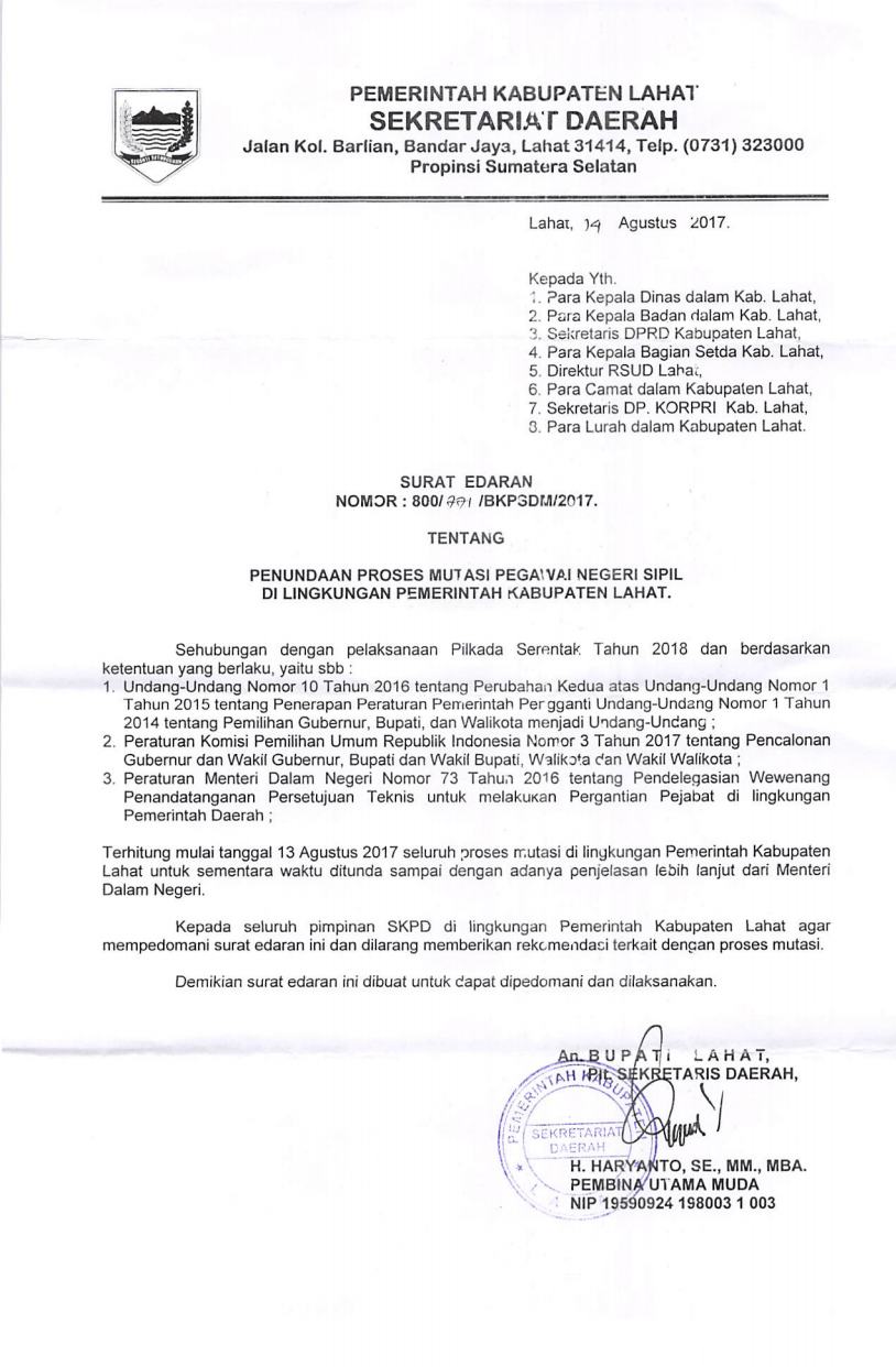 Detail Surat Permohonan Mutasi Pns Nomer 49