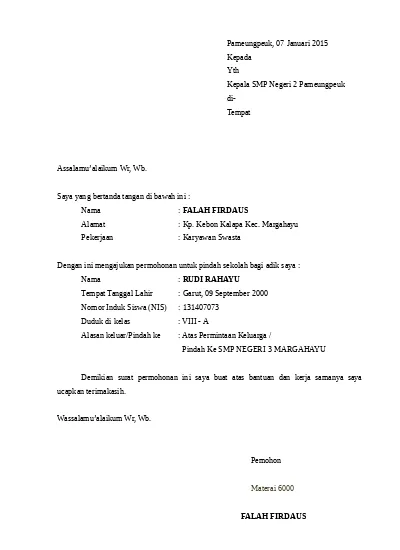 Detail Surat Permohonan Orang Tua Nomer 13