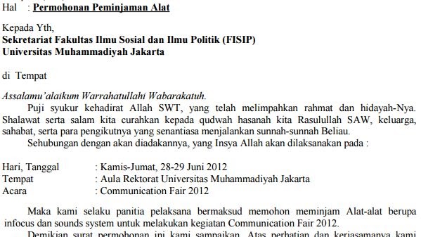 Detail Surat Permohonan Peminjaman Tempat Nomer 55