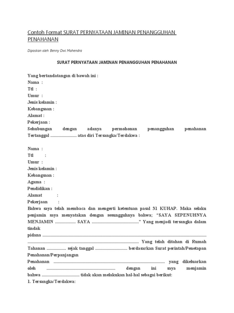 Detail Surat Permohonan Penangguhan Penahanan Nomer 17