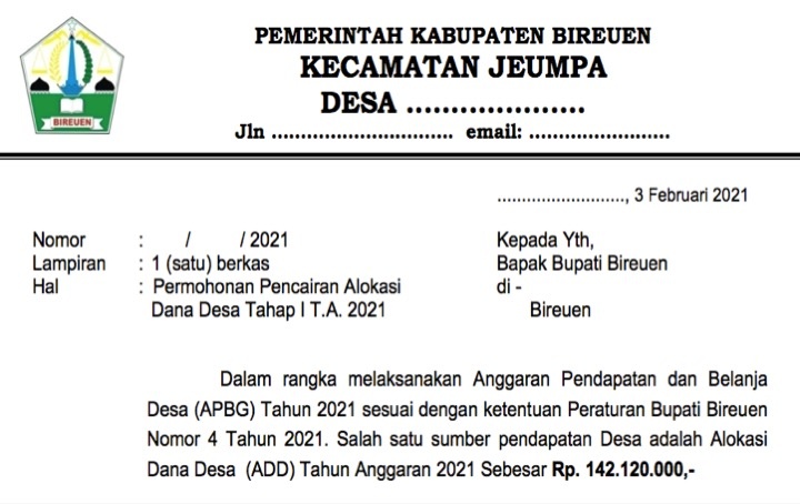 Detail Surat Permohonan Pencairan Dana Nomer 21