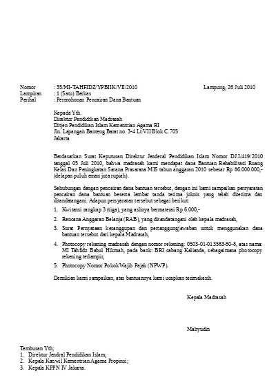 Detail Surat Permohonan Pencairan Dana Nomer 4