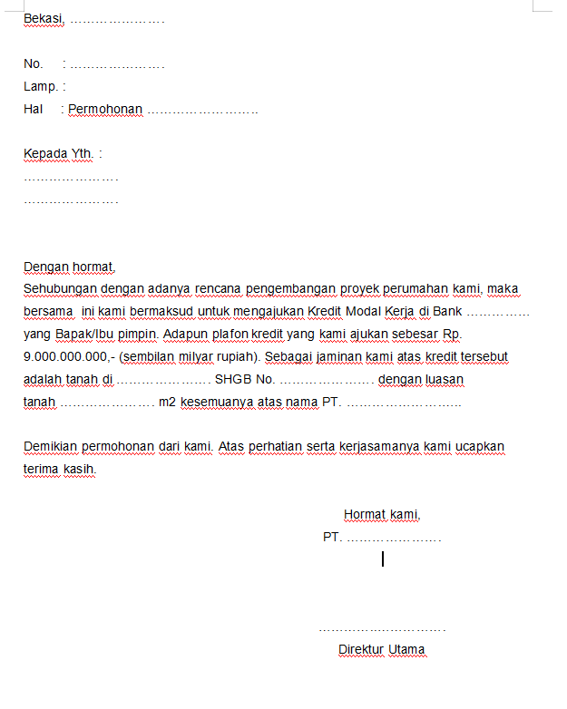 Detail Surat Permohonan Pinjaman Nomer 52