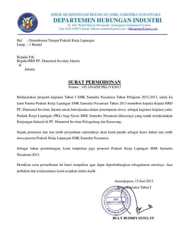 Detail Surat Permohonan Pkl Nomer 35