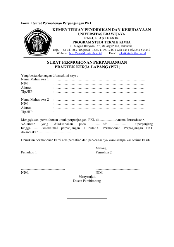 Detail Surat Permohonan Pkl Nomer 45