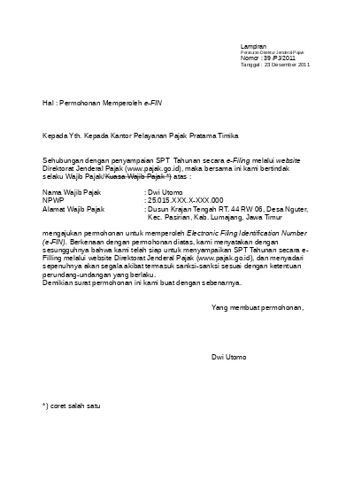 Detail Surat Permohonan Refund Nomer 29