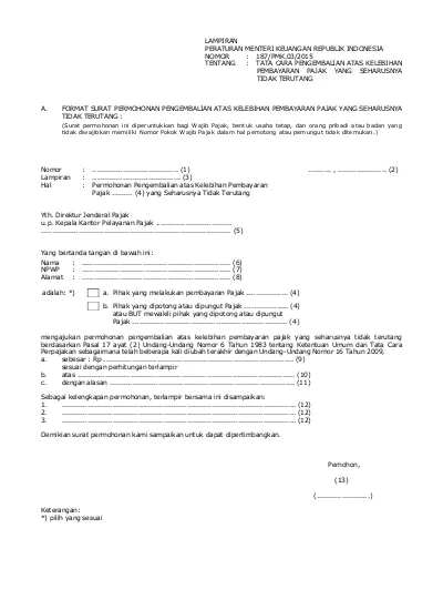 Detail Surat Permohonan Refund Nomer 32