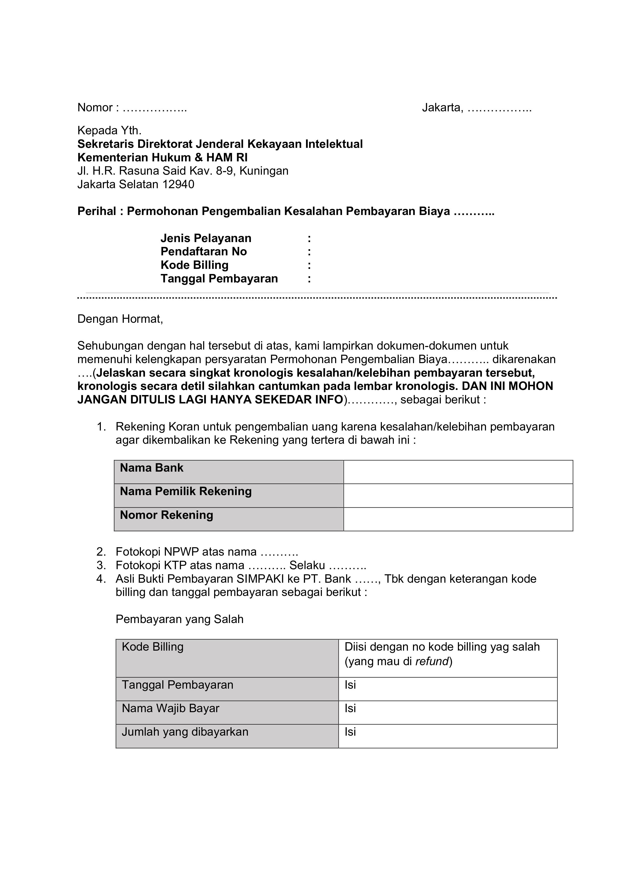 Detail Surat Permohonan Refund Nomer 38
