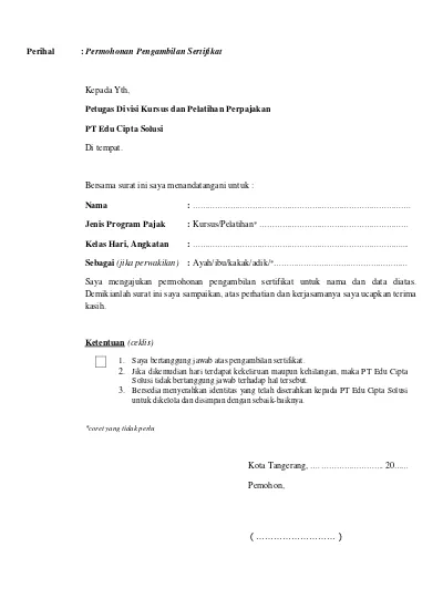 Detail Surat Permohonan Refund Nomer 44