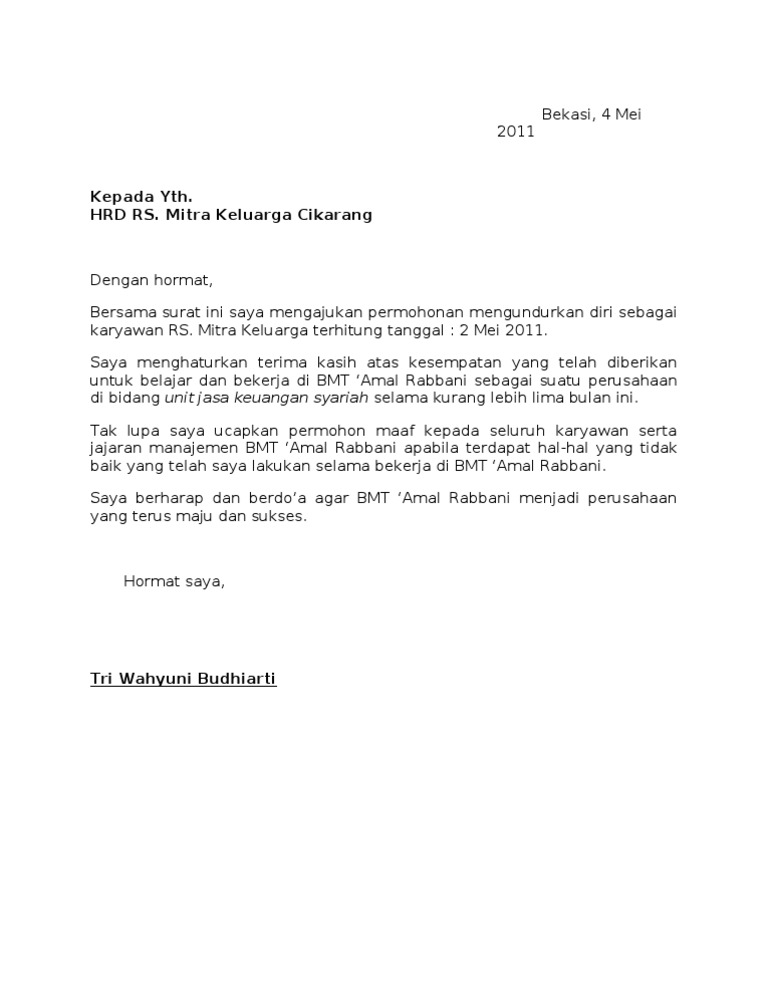 Detail Surat Permohonan Resign Nomer 36