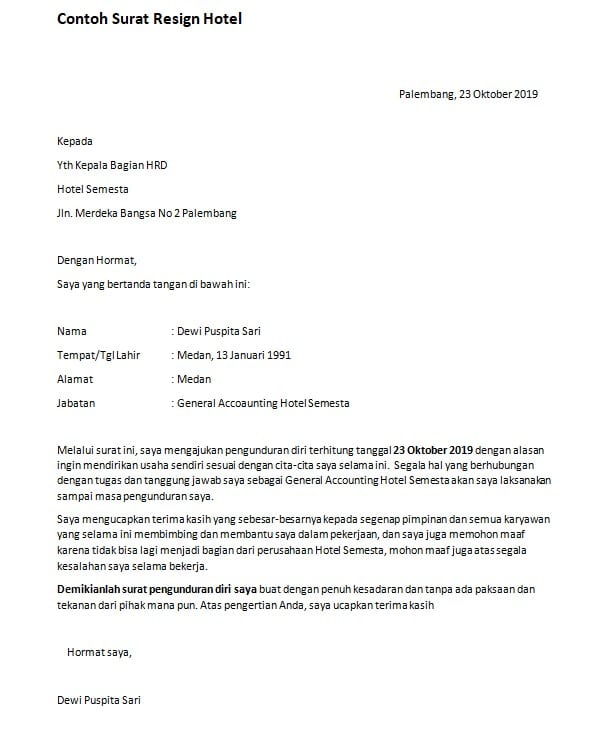 Detail Surat Permohonan Resign Nomer 37