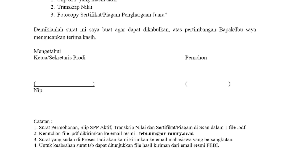 Detail Surat Permohonan Resmi Koleksi Nomer 33