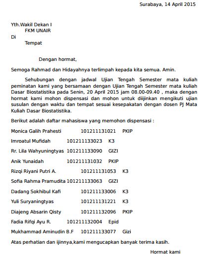 Detail Surat Permohonan Ujian Nomer 18