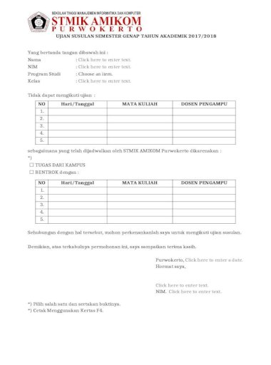 Detail Surat Permohonan Ujian Susulan Nomer 46