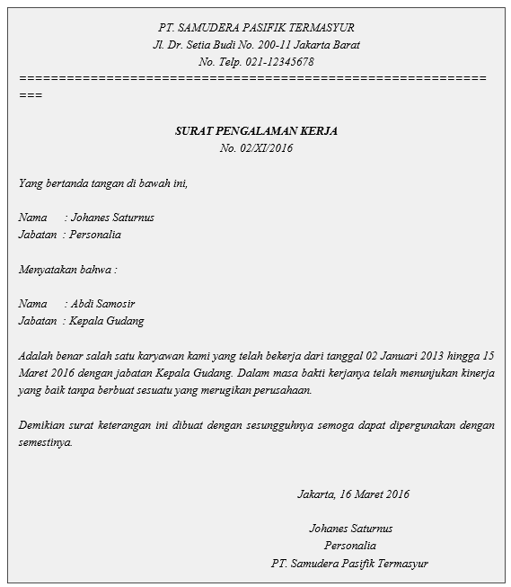 Detail Surat Pernah Bekerja Nomer 36