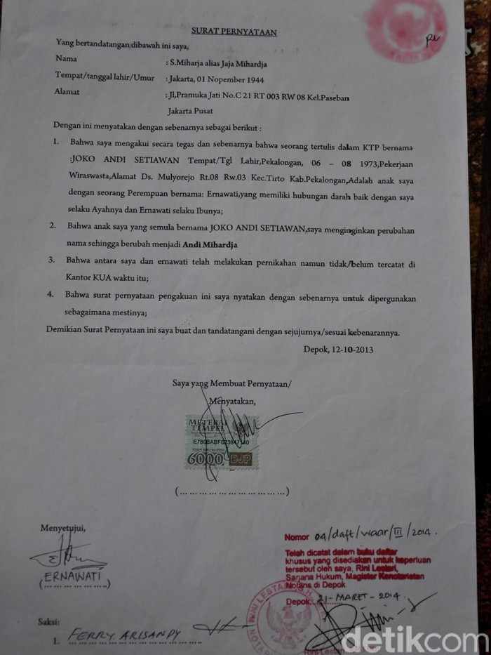 Detail Surat Pernyataan Anak Kandung Nomer 27