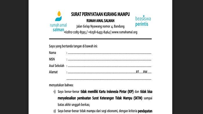 Detail Surat Pernyataan Beasiswa Nomer 50