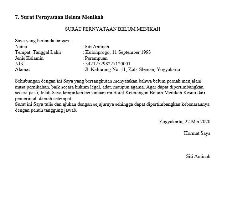 Detail Surat Pernyataan Belum Bekerja Nomer 35