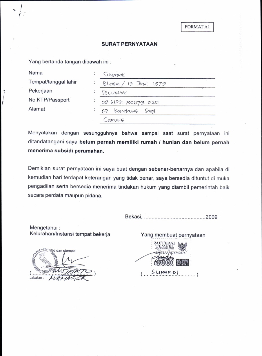 Detail Surat Pernyataan Belum Memiliki Rumah Koleksi Nomer 7