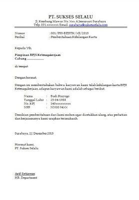 Detail Surat Pernyataan Bpjs Nomer 36