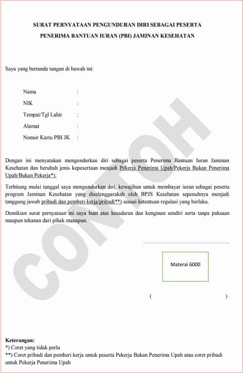 Detail Surat Pernyataan Bpjs Nomer 46
