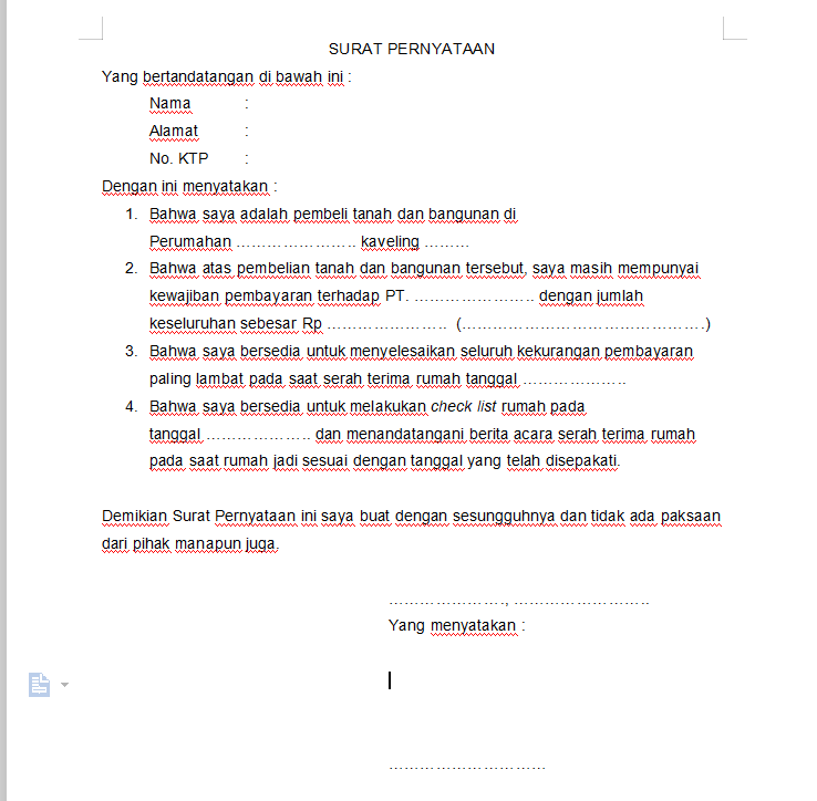 Detail Surat Pernyataan Contoh Nomer 25