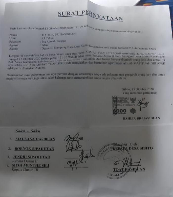 Detail Surat Pernyataan Damai Nomer 37