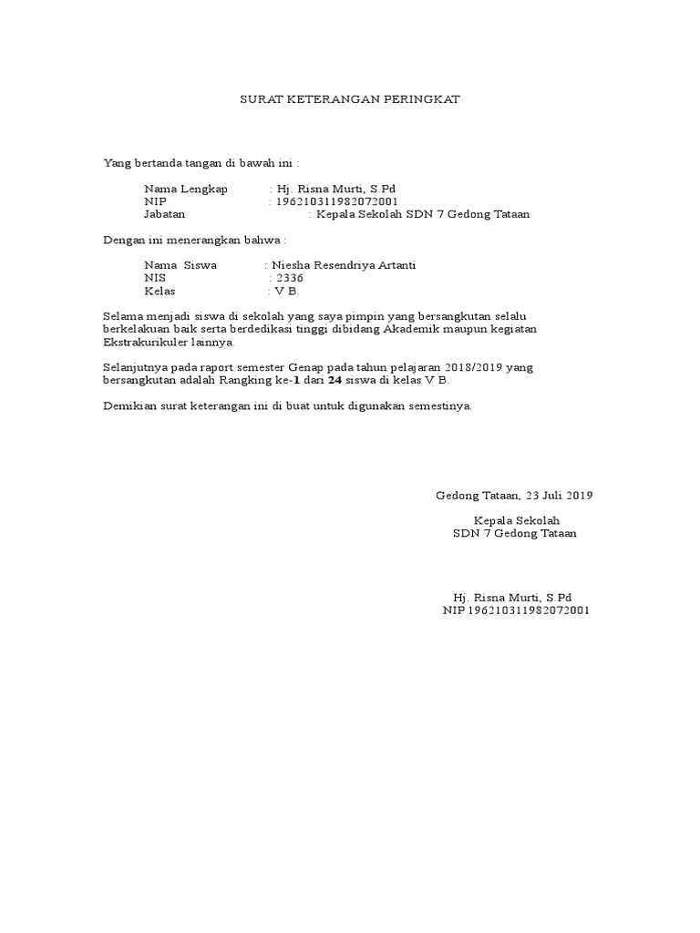 Detail Surat Pernyataan Doc Nomer 19