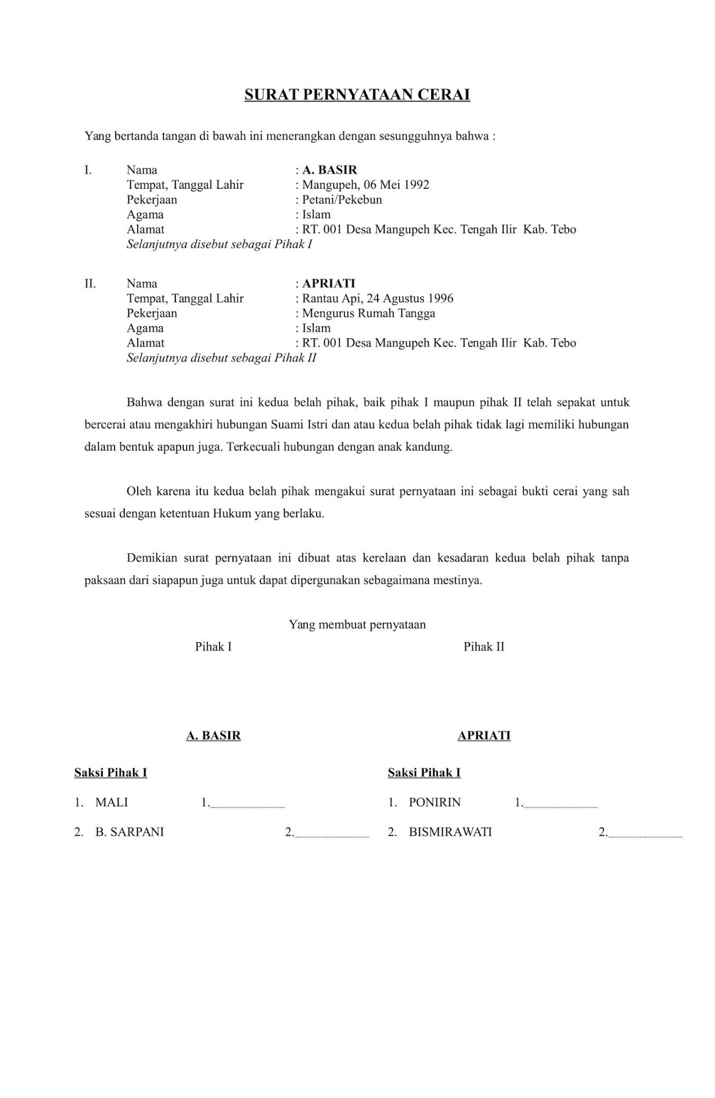 Detail Surat Pernyataan Doc Nomer 30