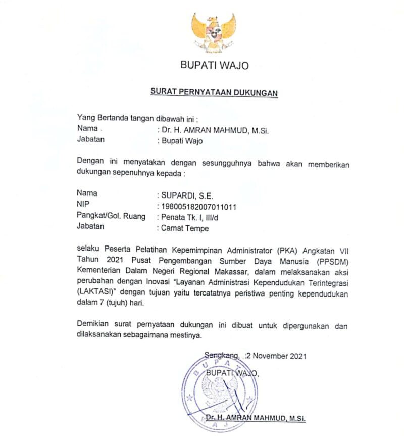 Detail Surat Pernyataan Dukungan Dari Masyarakat Nomer 40