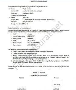 Detail Surat Pernyataan Gadai Motor Nomer 15