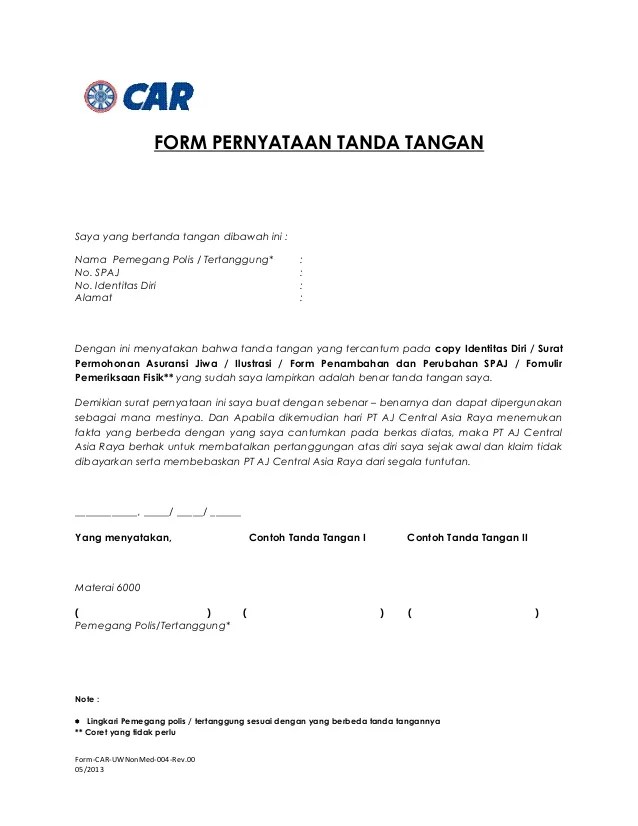 Surat Pernyataan Ganti Tanda Tangan Di Ktp - KibrisPDR