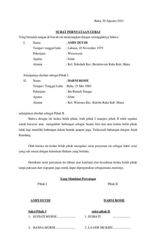 Detail Surat Pernyataan Harta Gono Gini Nomer 24