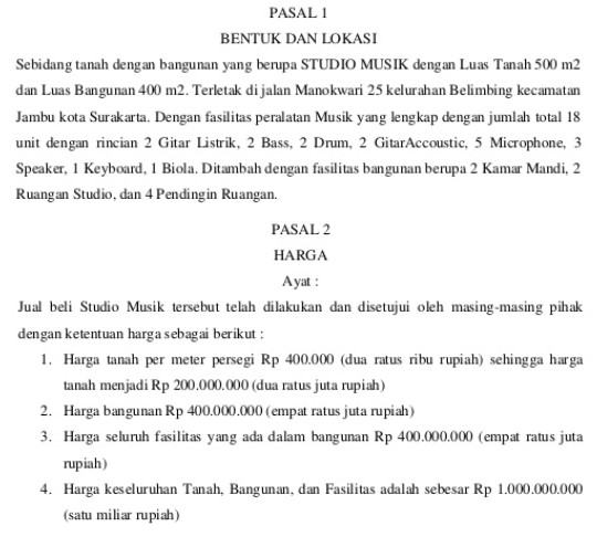 Detail Surat Pernyataan Jual Beli Nomer 46