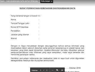 Detail Surat Pernyataan Keabsahan Data Nomer 14