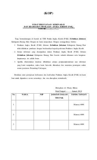 Detail Surat Pernyataan Keabsahan Data Nomer 23