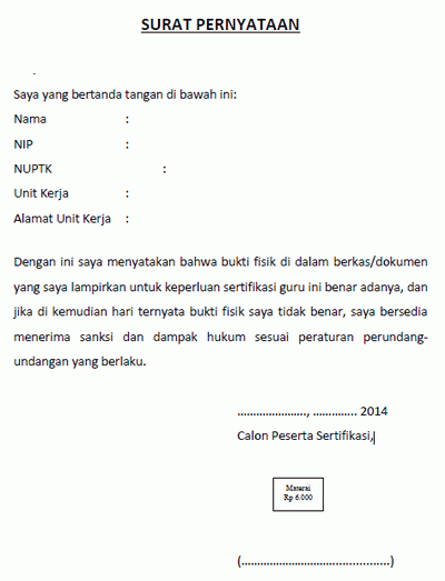 Detail Surat Pernyataan Kebenaran Dokumen Nomer 25