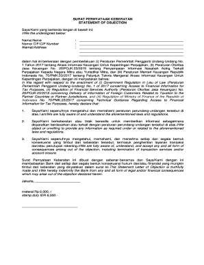 Detail Surat Pernyataan Keberatan Nomer 2
