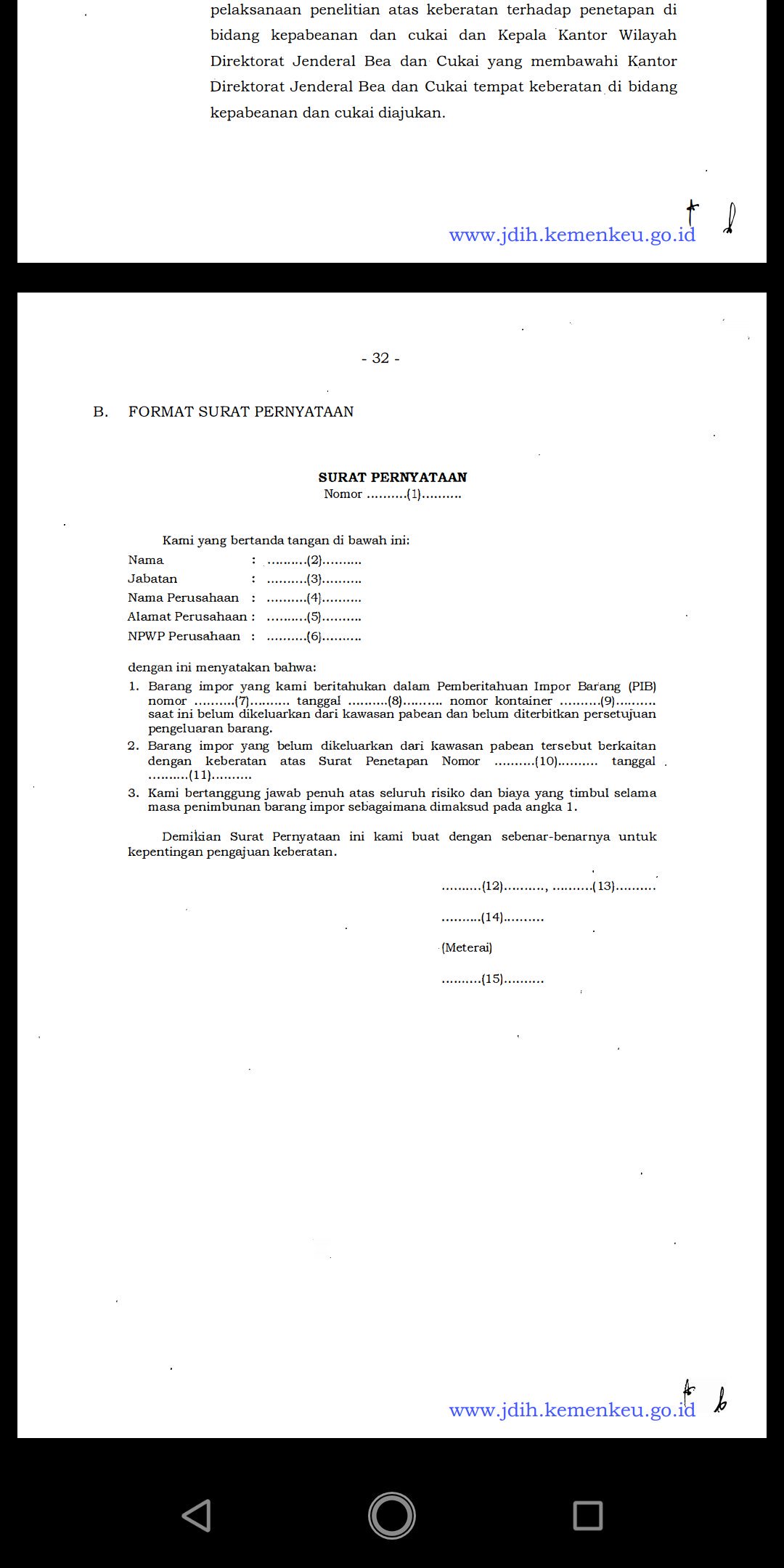 Detail Surat Pernyataan Keberatan Nomer 45