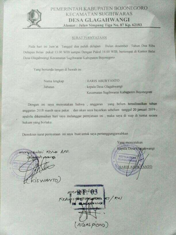 Detail Surat Pernyataan Kepala Desa Nomer 7