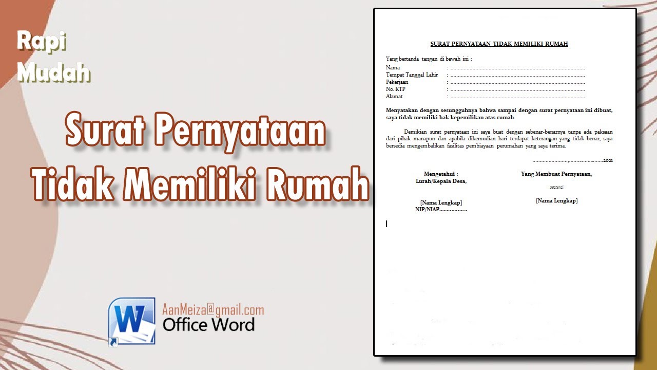 Detail Surat Pernyataan Kepemilikan Rumah Nomer 51